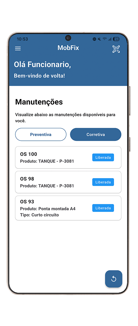 Funcionalidades: Painel de Manutenções