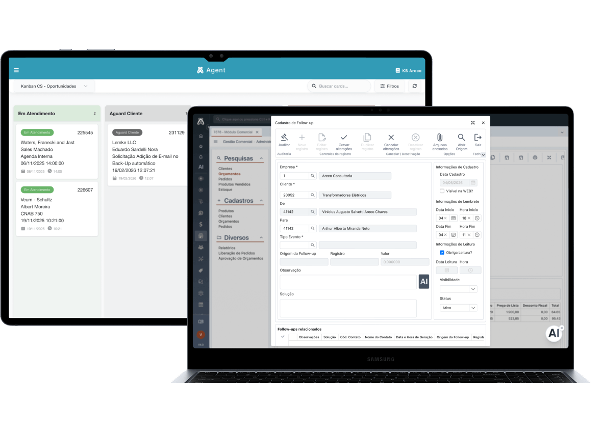 Funcionalidades: Kanban operacional